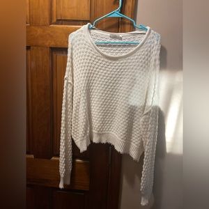 white crop sweater